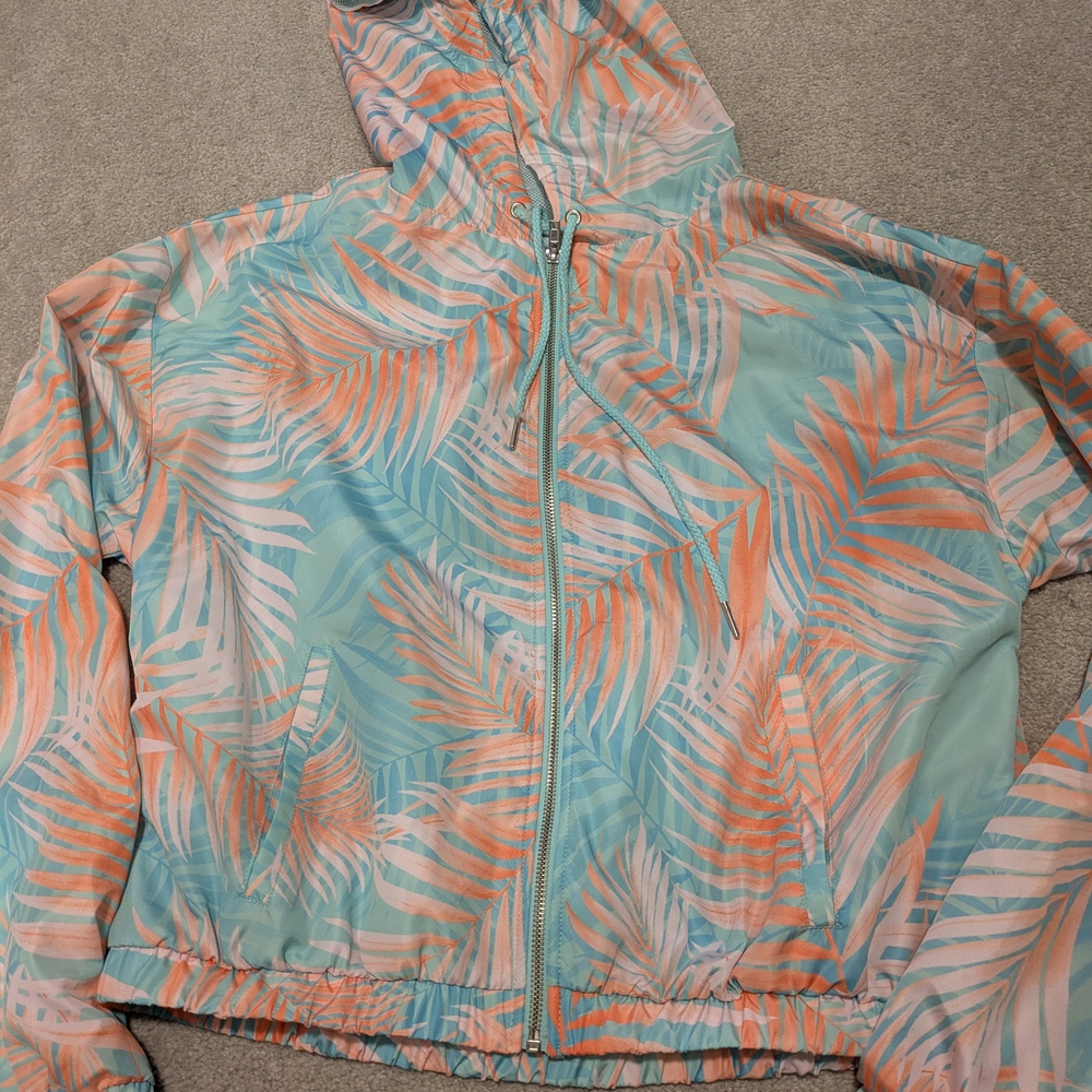Tropical Print Hooded Jacket